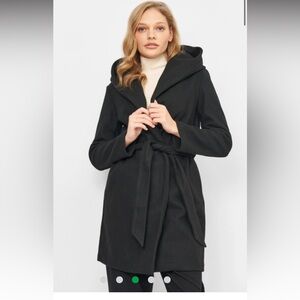 Zara Black Hooded Trench Coat